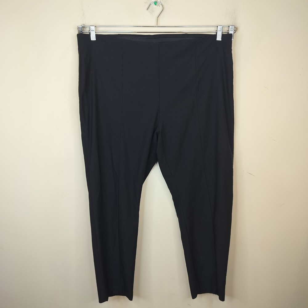 Chico's So Slimming Ankle Pants 4 / XXL Pull On Minimalist Black Stretch